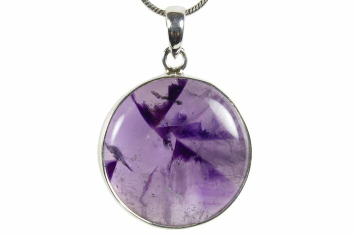 Polished Amethyst Pendant (Necklace) - Sterling Silver #345253